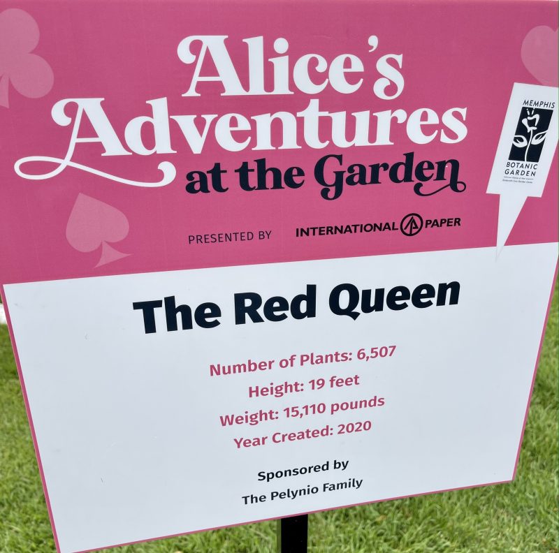 Alice's Adventures at the Gardens Details on the Red Queen display