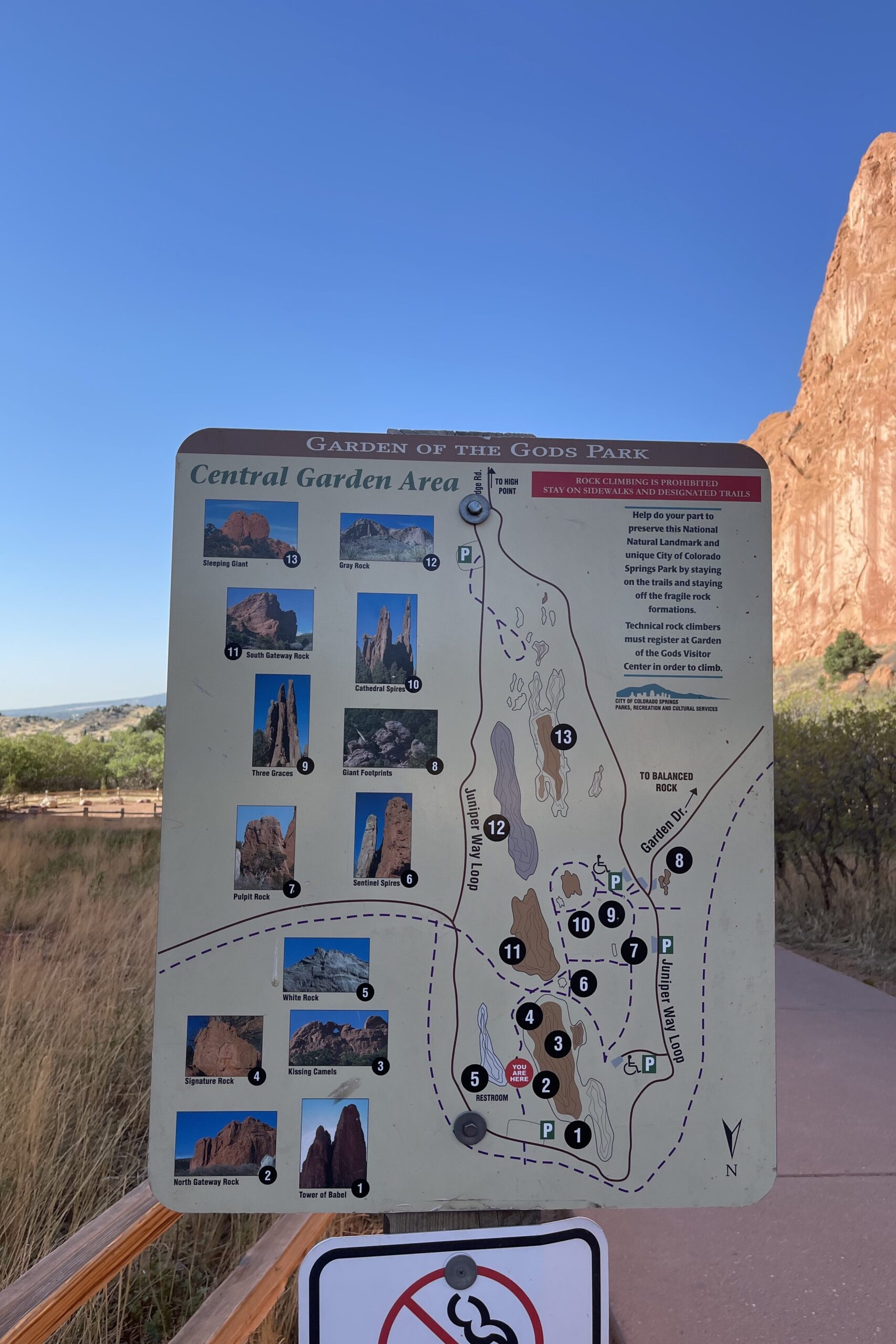 Garden of the Gods photo of map sign.