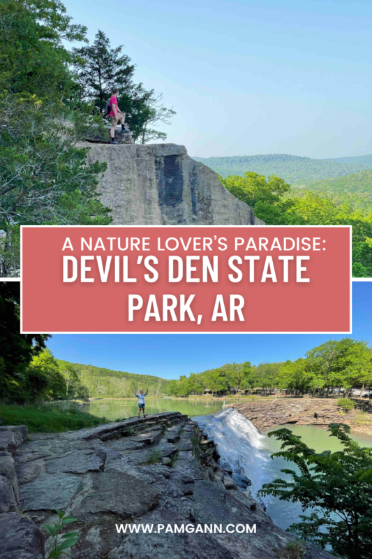 Devil's Den State Park is located in west Arkansas, south of Fayetteville. It is a beautiful park with camping, hiking, award-winning mountain biking trails, and even rock climbing. It is such a beautiful park that all nature lovers will enjoy! 
